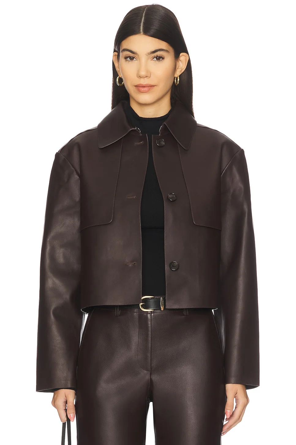 Crop Leather Trench - 1