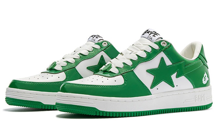 A BATHING APE Bape Sta Patent Leather 'Green White' 1I70-191-002-GREEN - 4