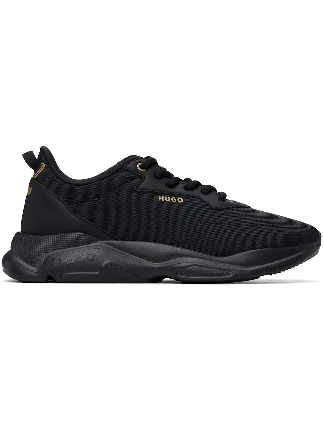 Black Logo Stamp Sneakers - 1