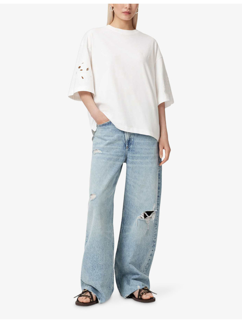 ALLSAINTS Lola Embroidered Cotton-Jersey T-Shirt outlook