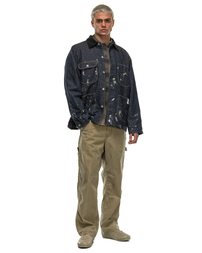 NEIGHBORHOOD Corduroy Collar Washed Coverall Jacket Indigo outlook