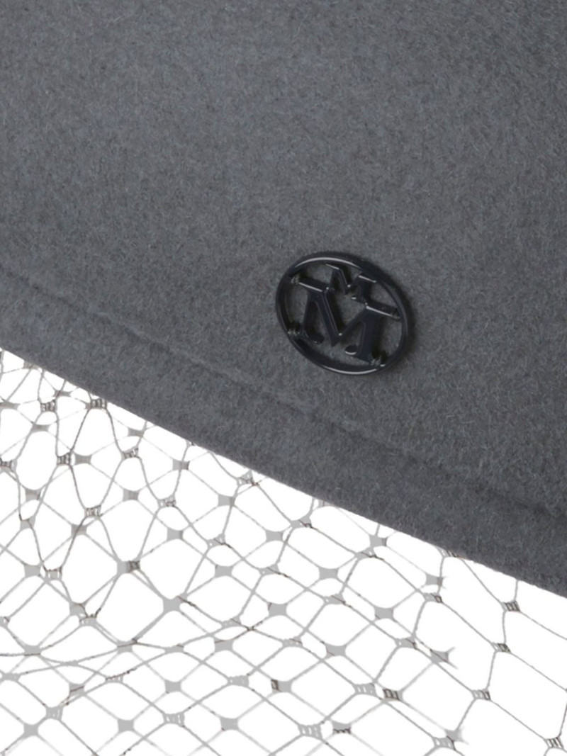 MAISON MICHEL logo-plaque fishnet hat outlook