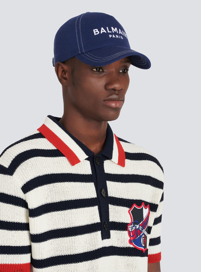 Balmain Cotton cap with Balmain Paris logo outlook