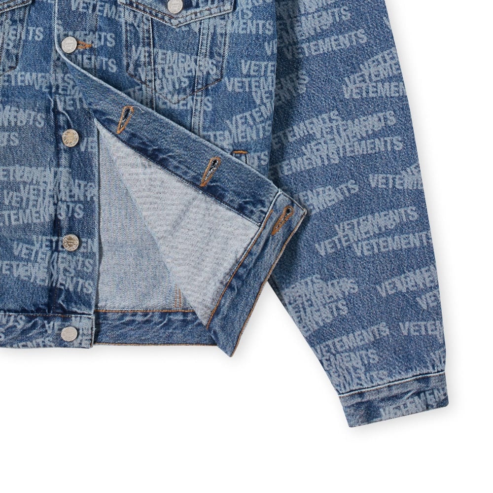 VETEMENTS All Over Logo Denim Jacket - 2