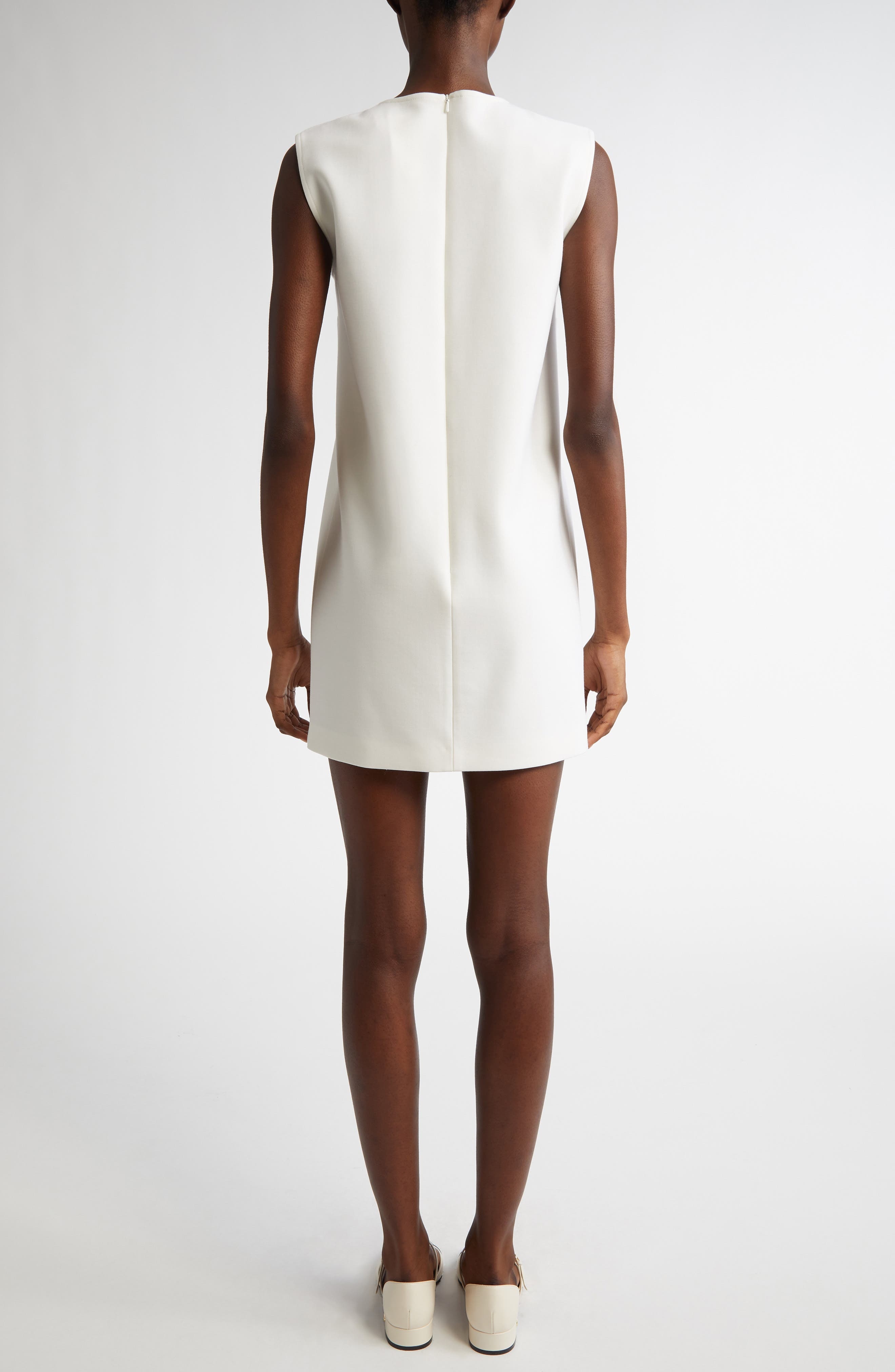 Max Mara Fiuggi Stretch Wool Canvas Minidress in White at Nordstrom - 3