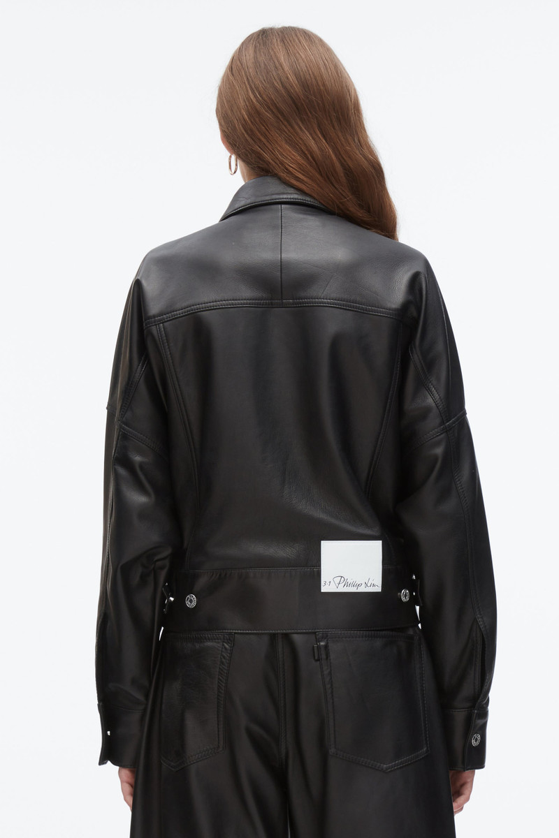 Leather Boxy Jacket 5