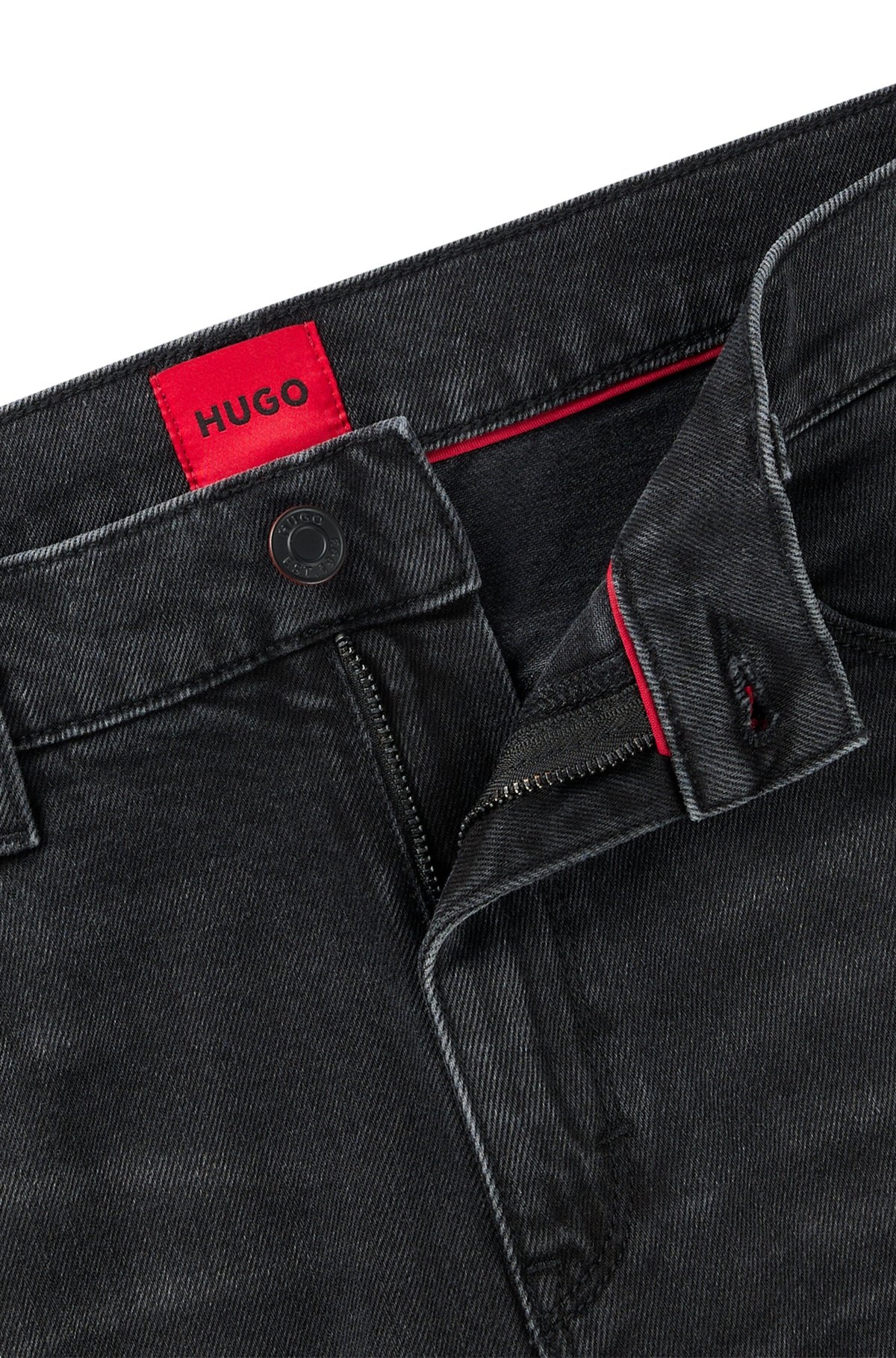 SLIM-FIT JEANS IN BLACK STRETCH DENIM - 6