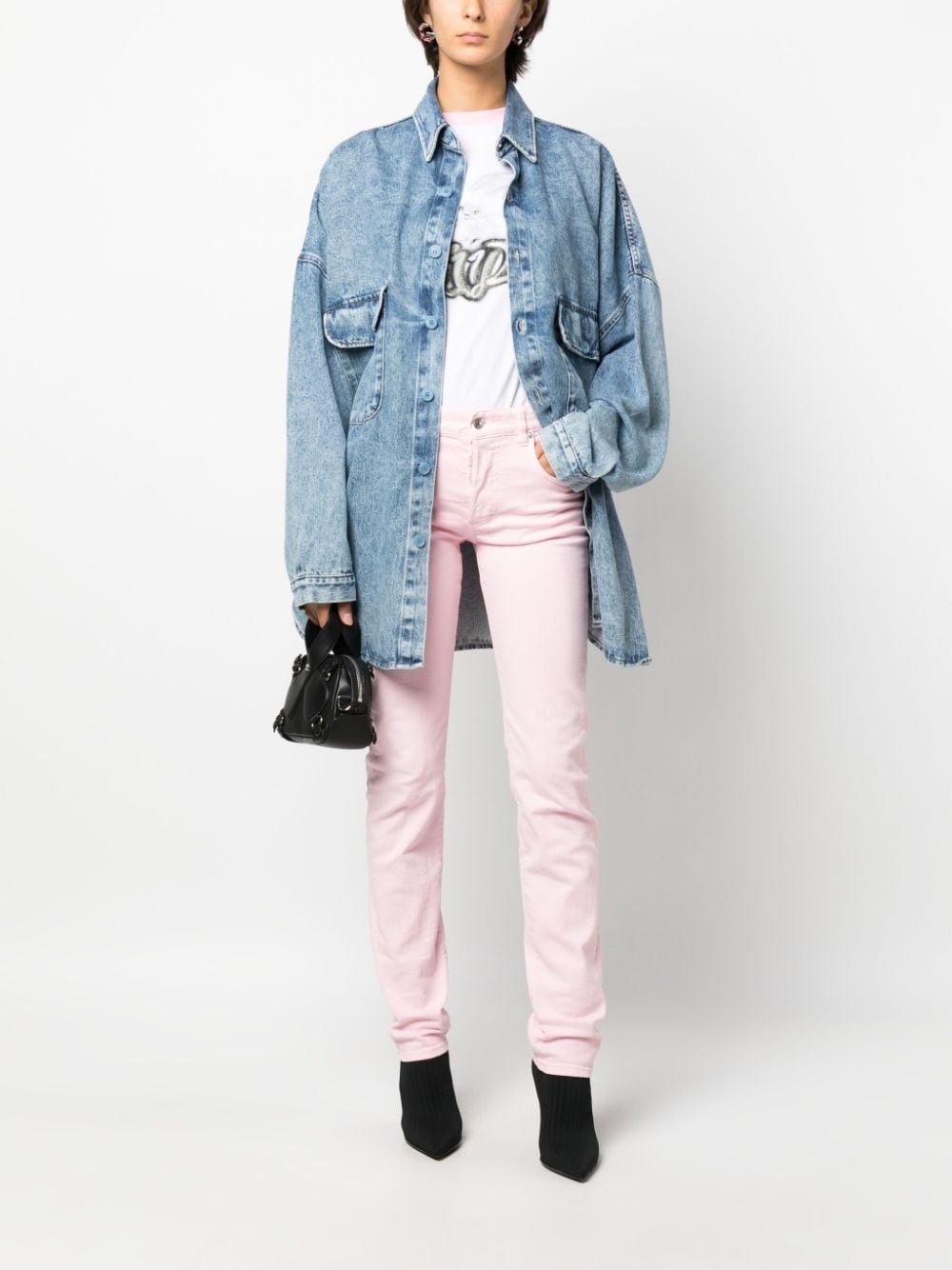 logo-patch straight-leg jeans - 2