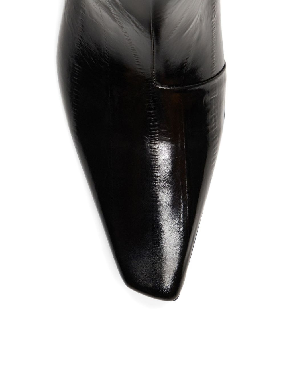 35mm Joan eel-effect leather beveled-toe boots - 3
