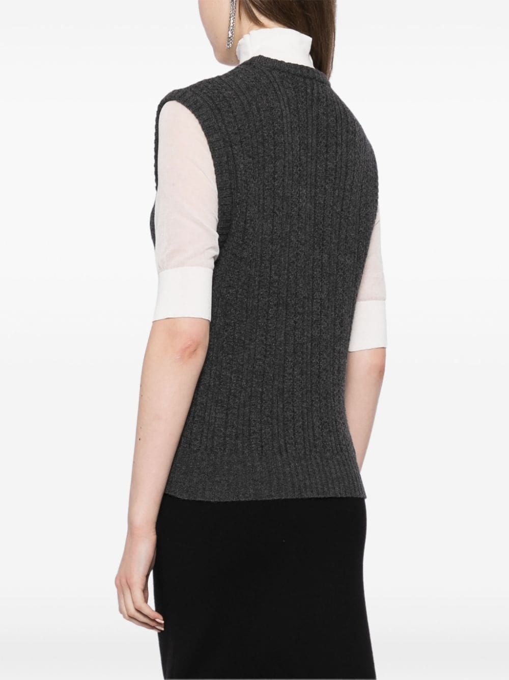 mock-neck knitted top - 4