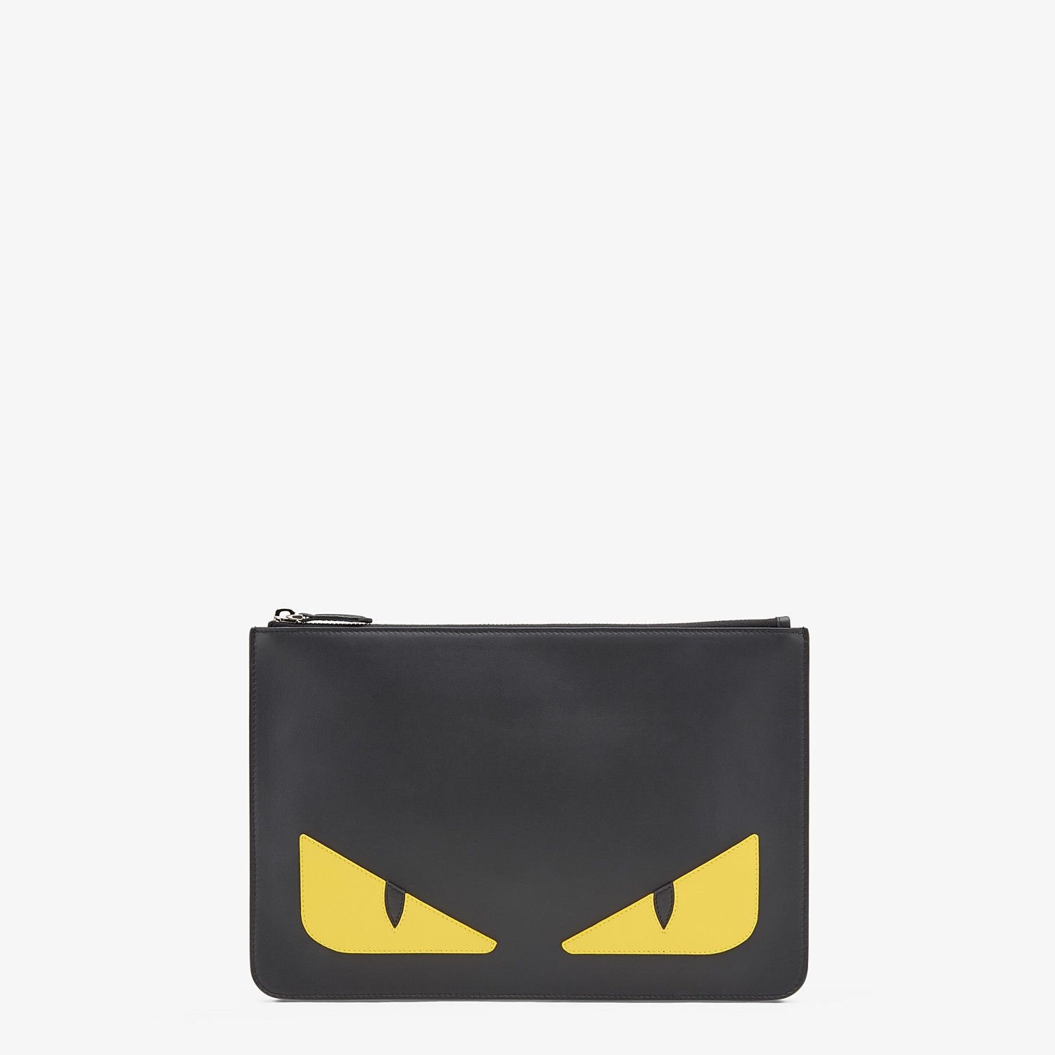Black and yellow leather pouch - 1