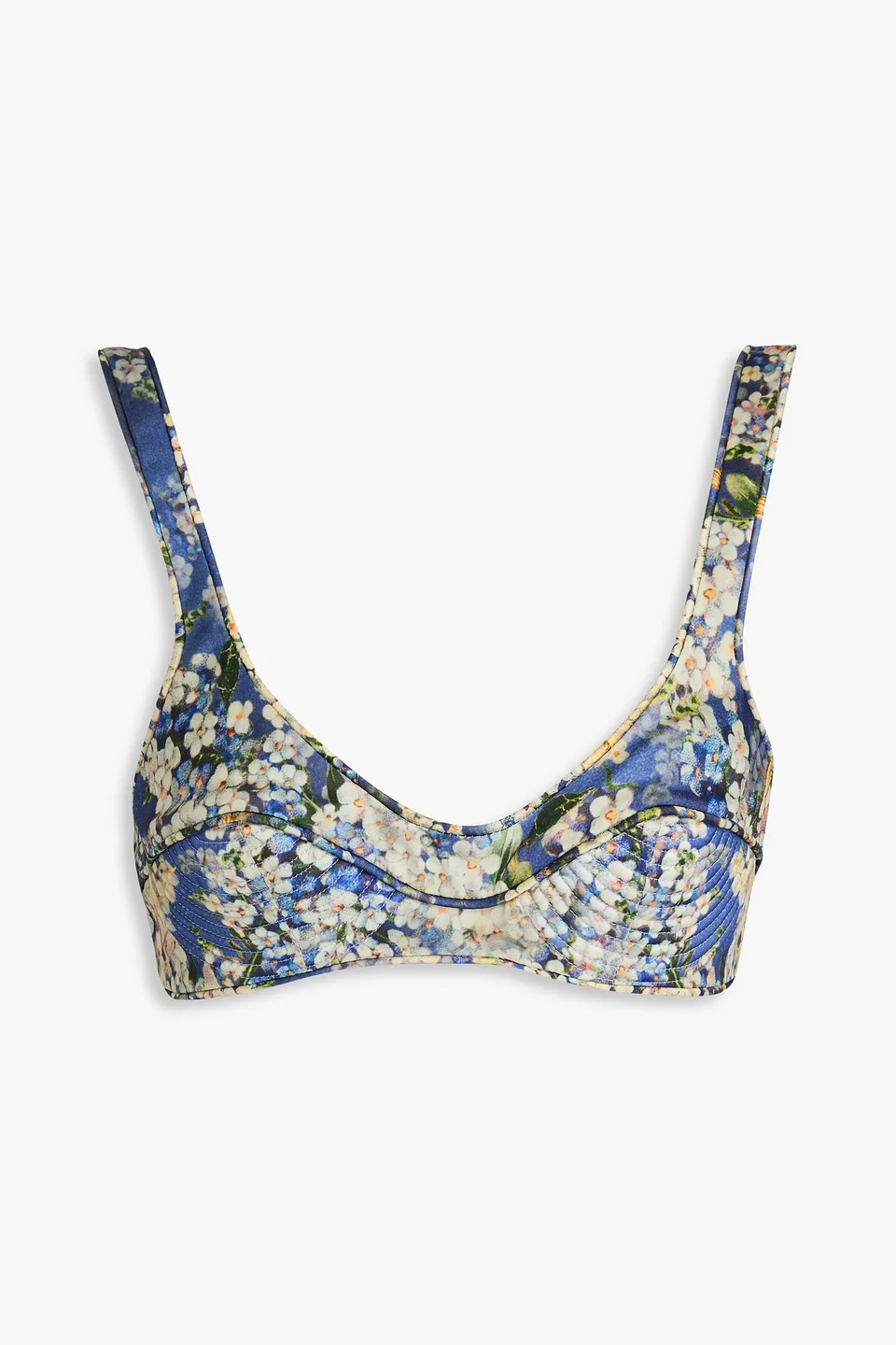 Floral-print silk bra top - 1