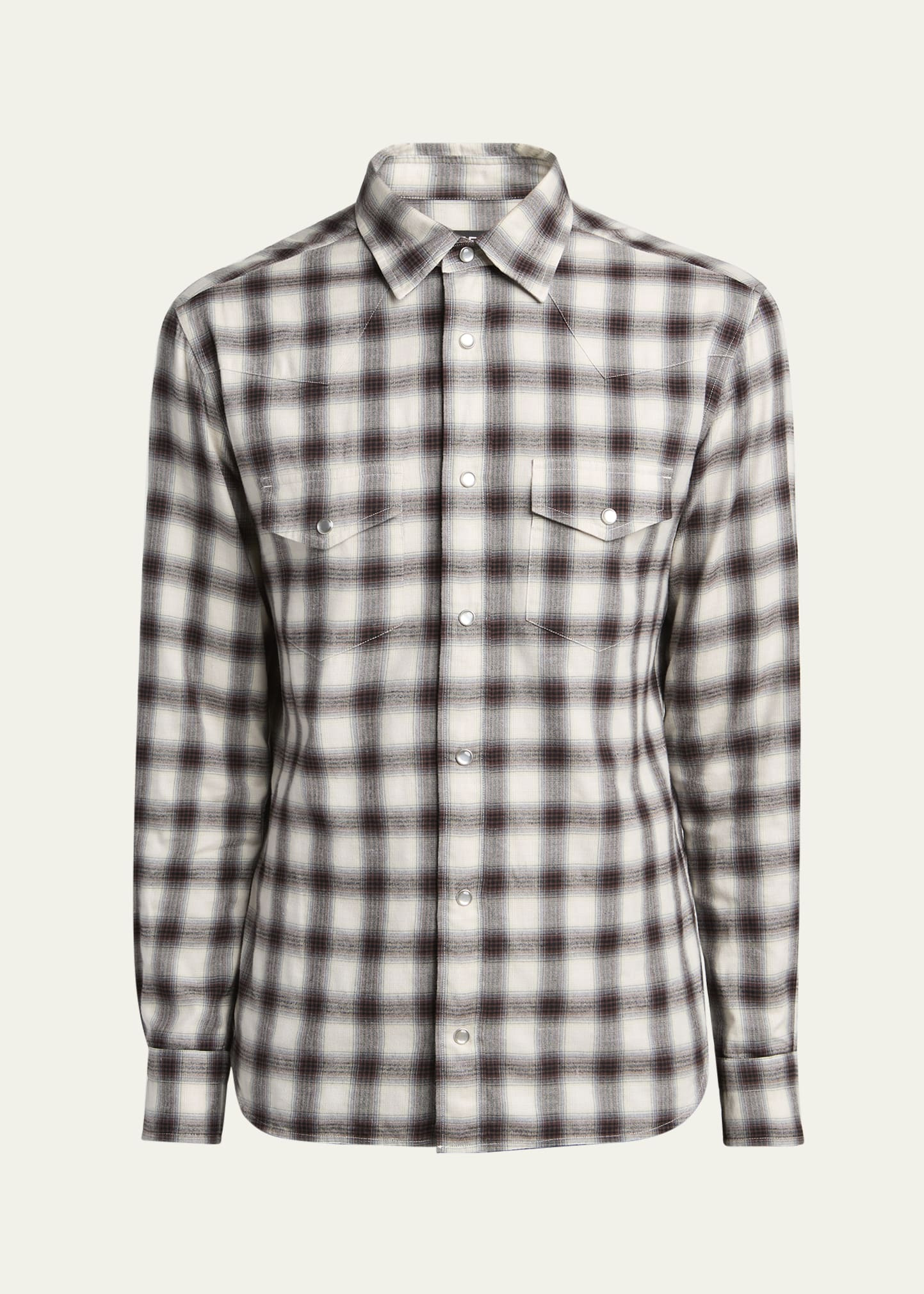 Men's Small Buffalo Plaid Slim Fit Western Shirt - 1
