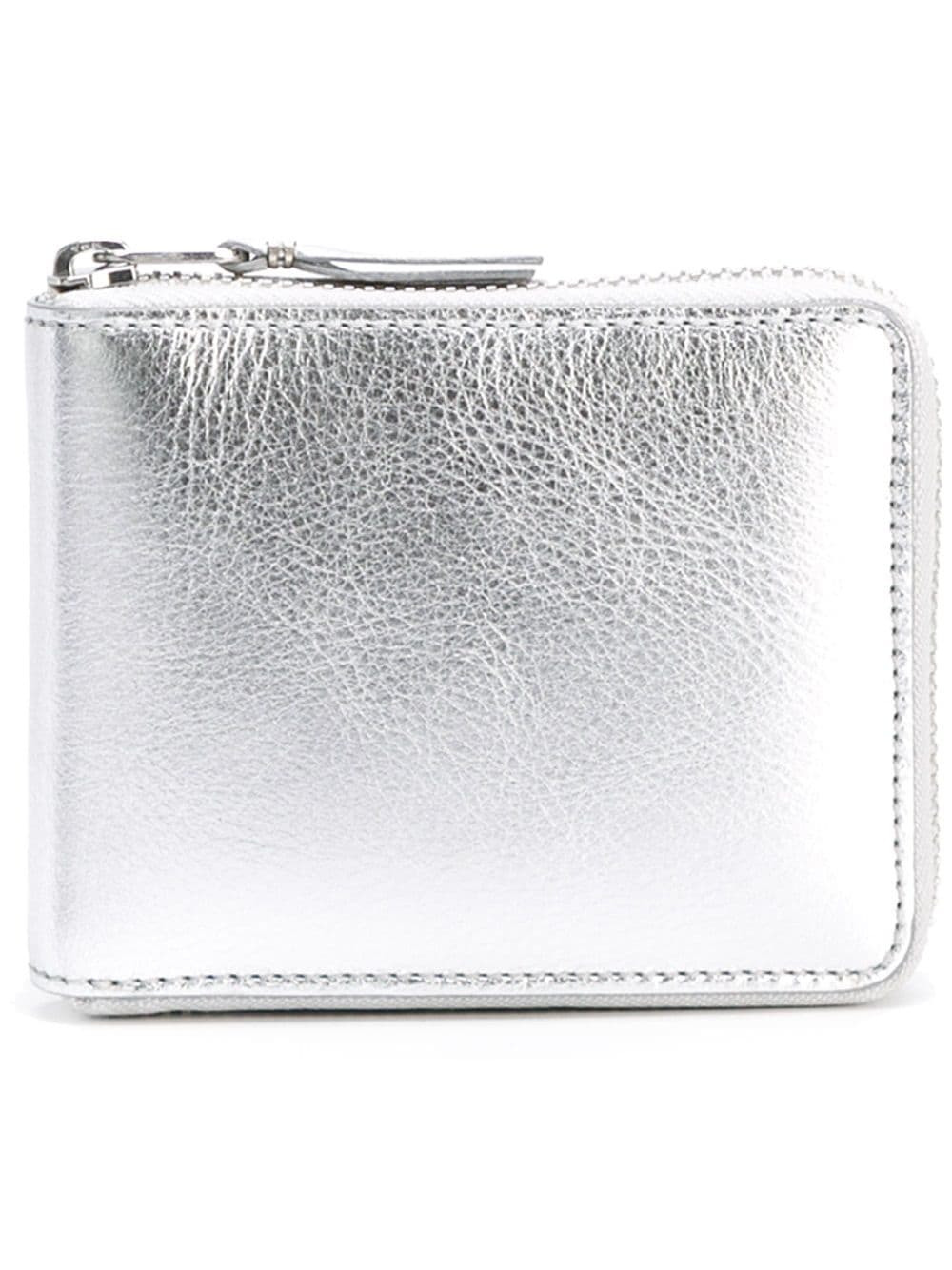 Gold And Silver U Zip Wallet - 1