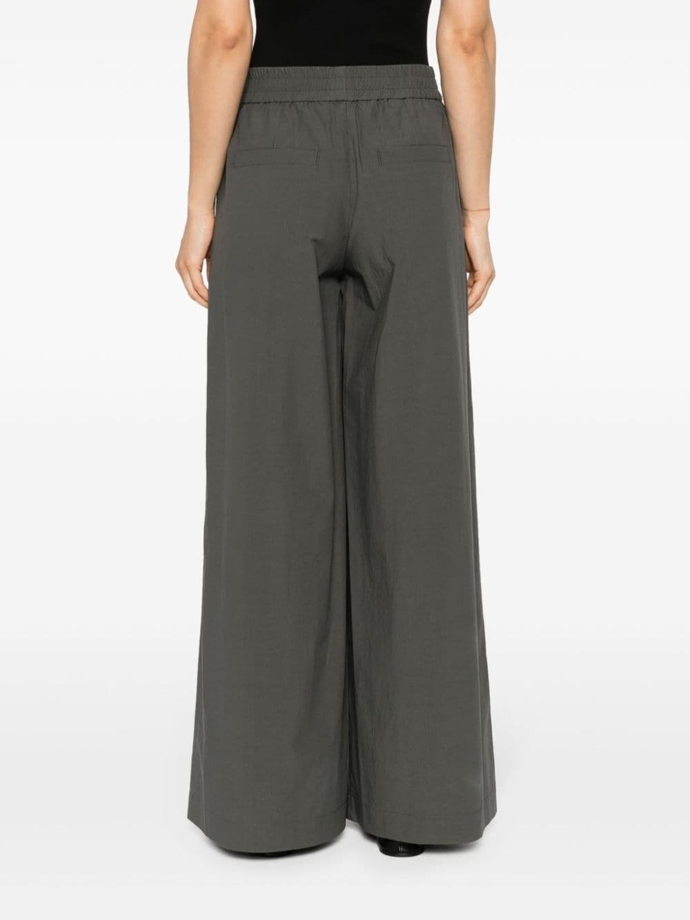 wide-leg cotton trousers - 4