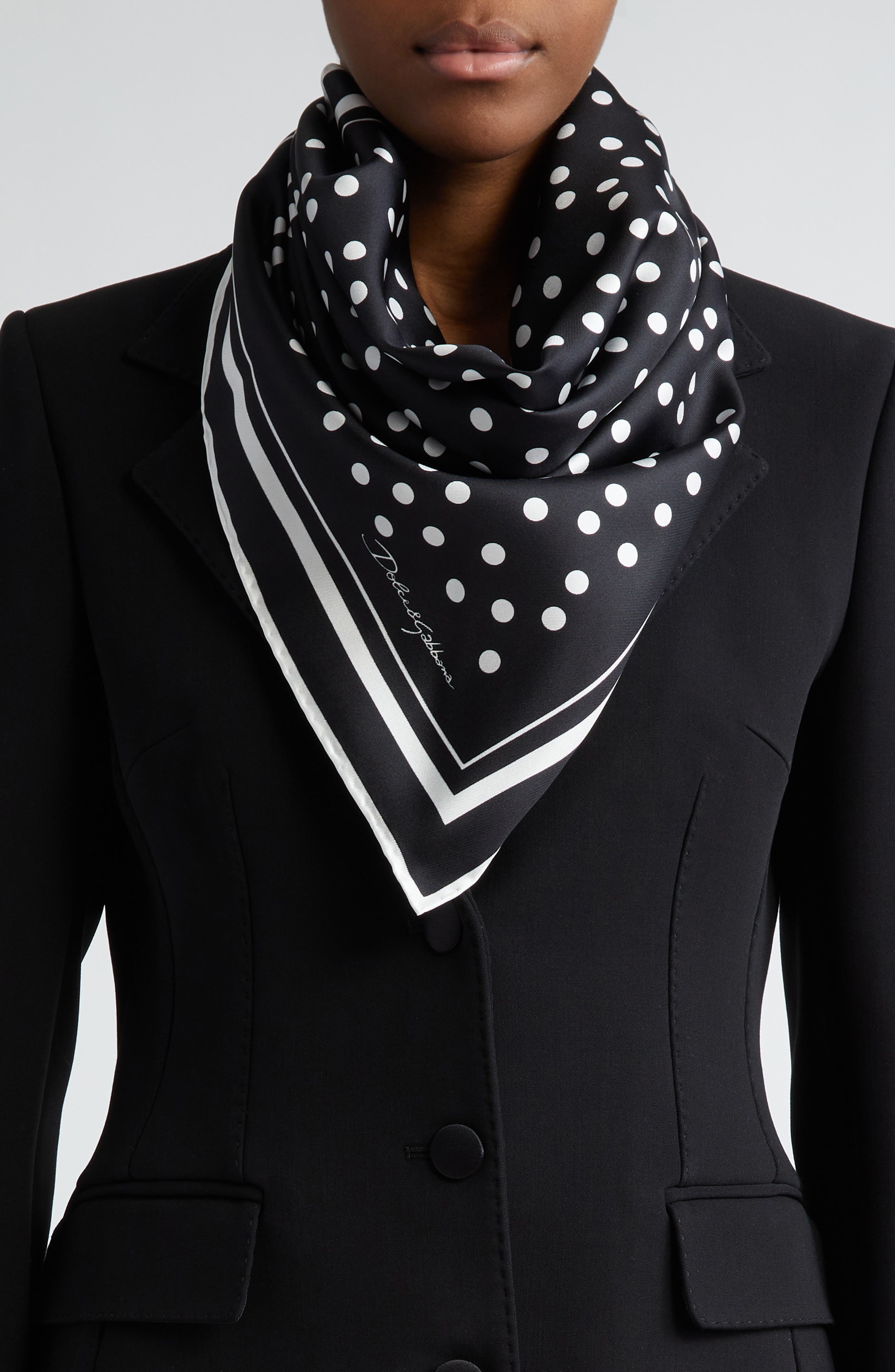 Polka Dot Silk Scarf - 2