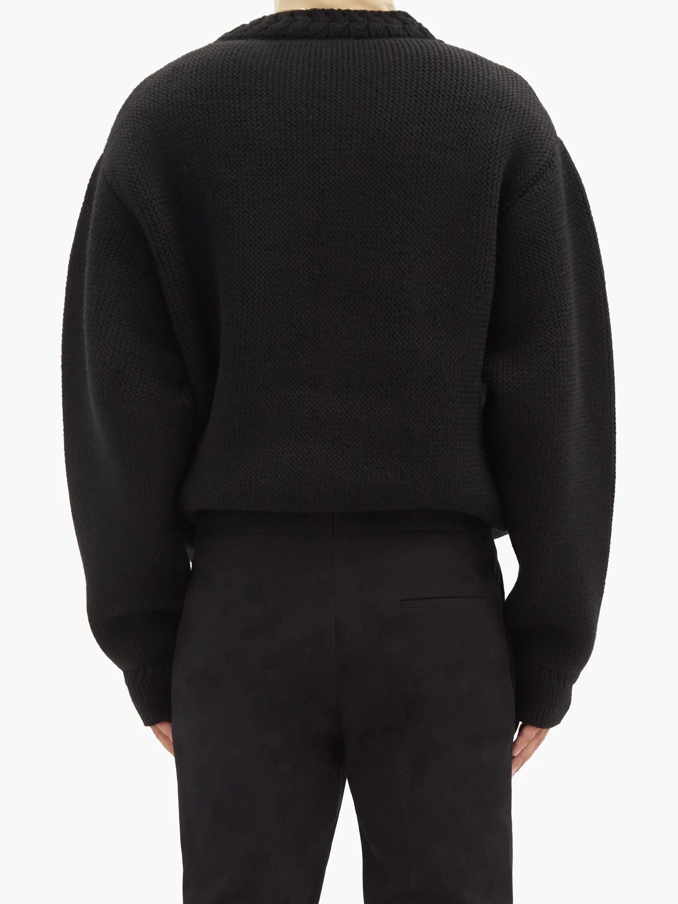 Drop-shoulder fleece-wool sweater - 5