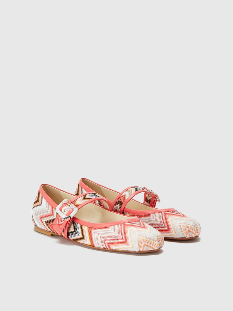 Missoni Ballet flats with buckle and adjustable chevron strap outlook