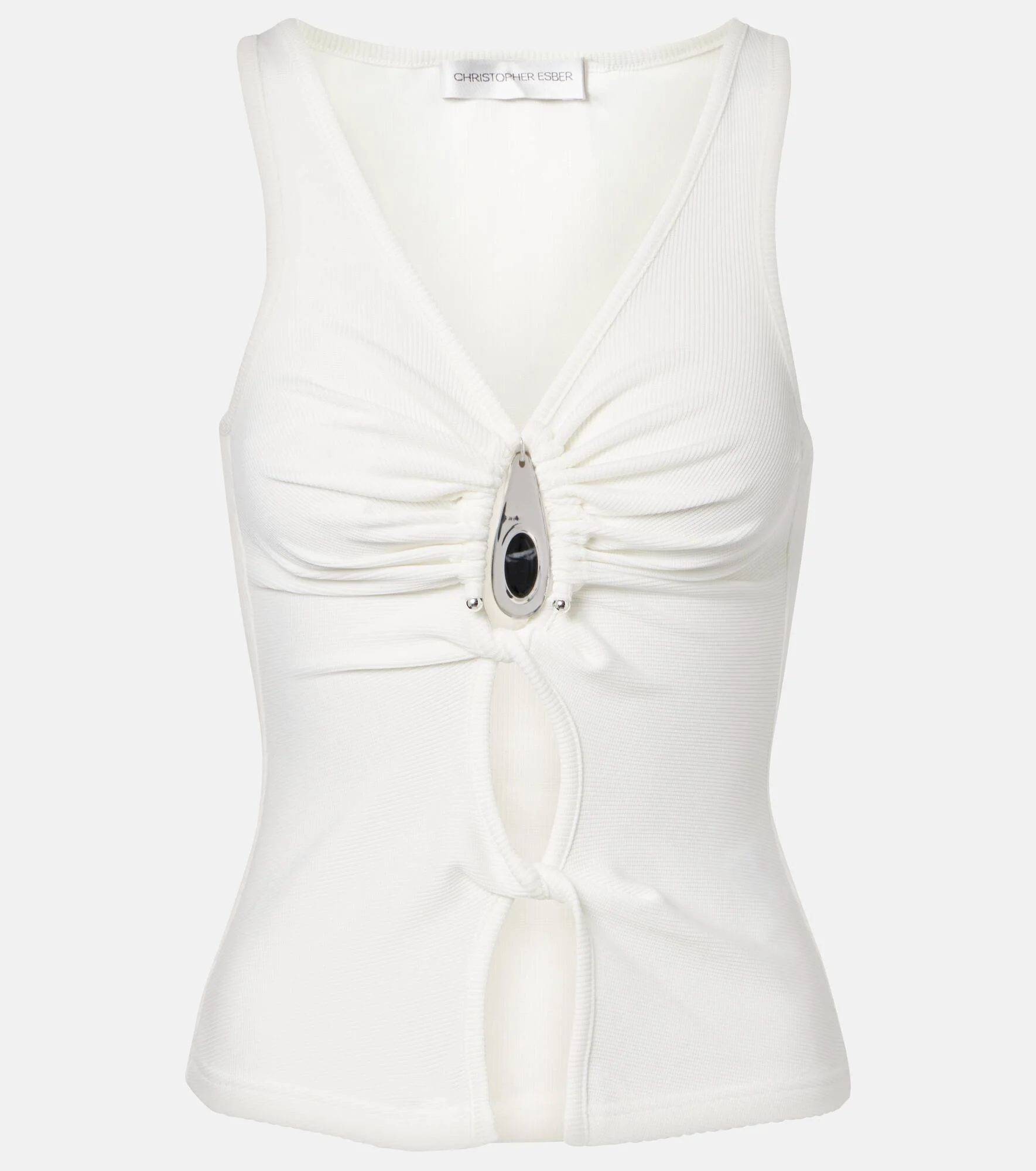 Cutout ribbed-knit top - 1