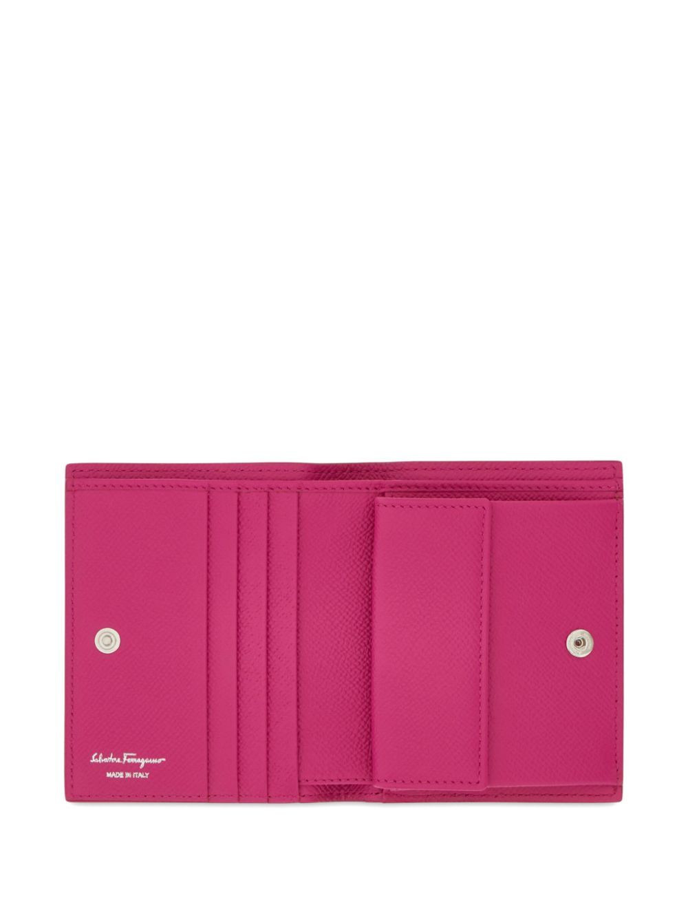 Ferragamo Women Grained Leather Gancini Compact Wallet - 2