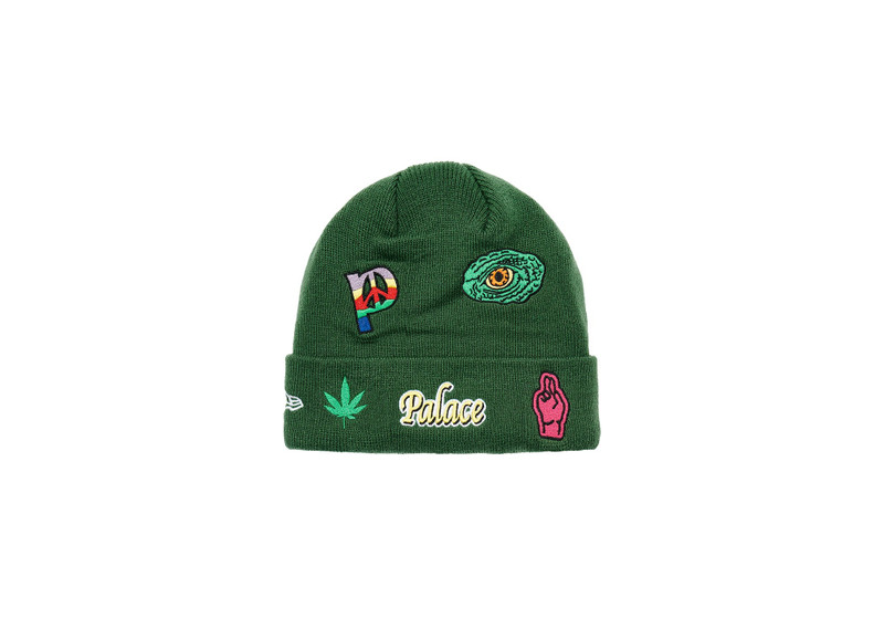 PALACE PALACE NEW ERA JESUS BEANIE GREEN outlook