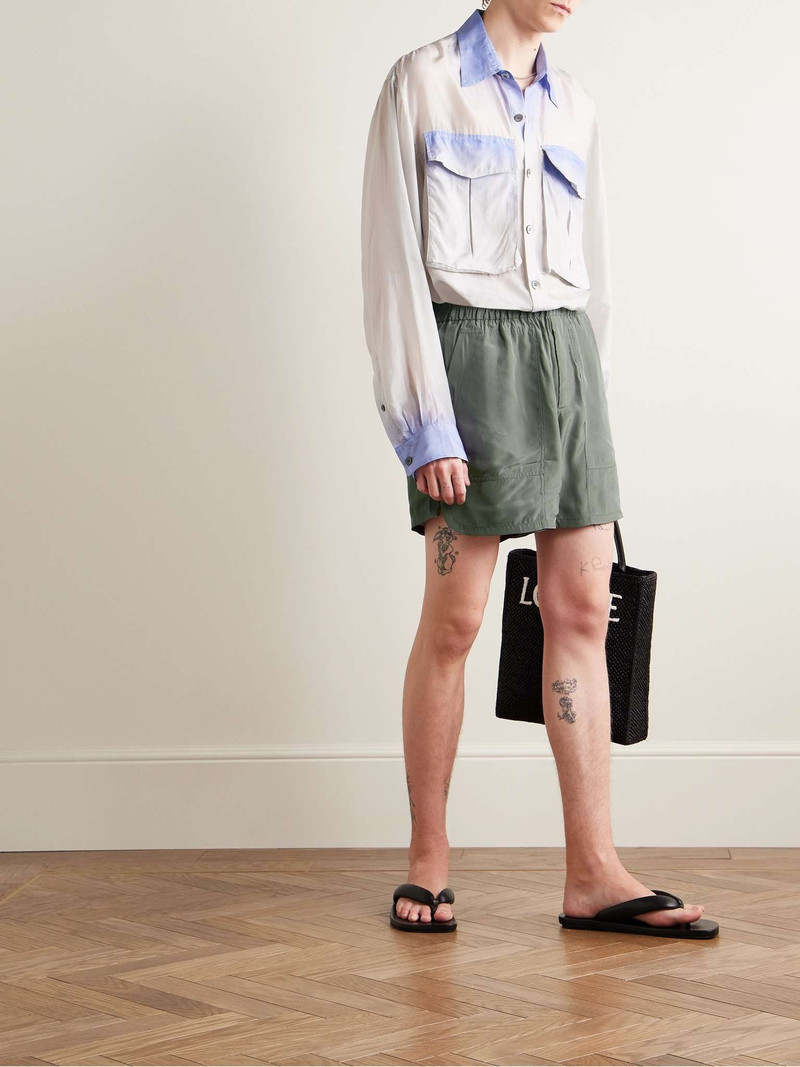 Dries Van Noten Straight-Leg Satin Shorts outlook