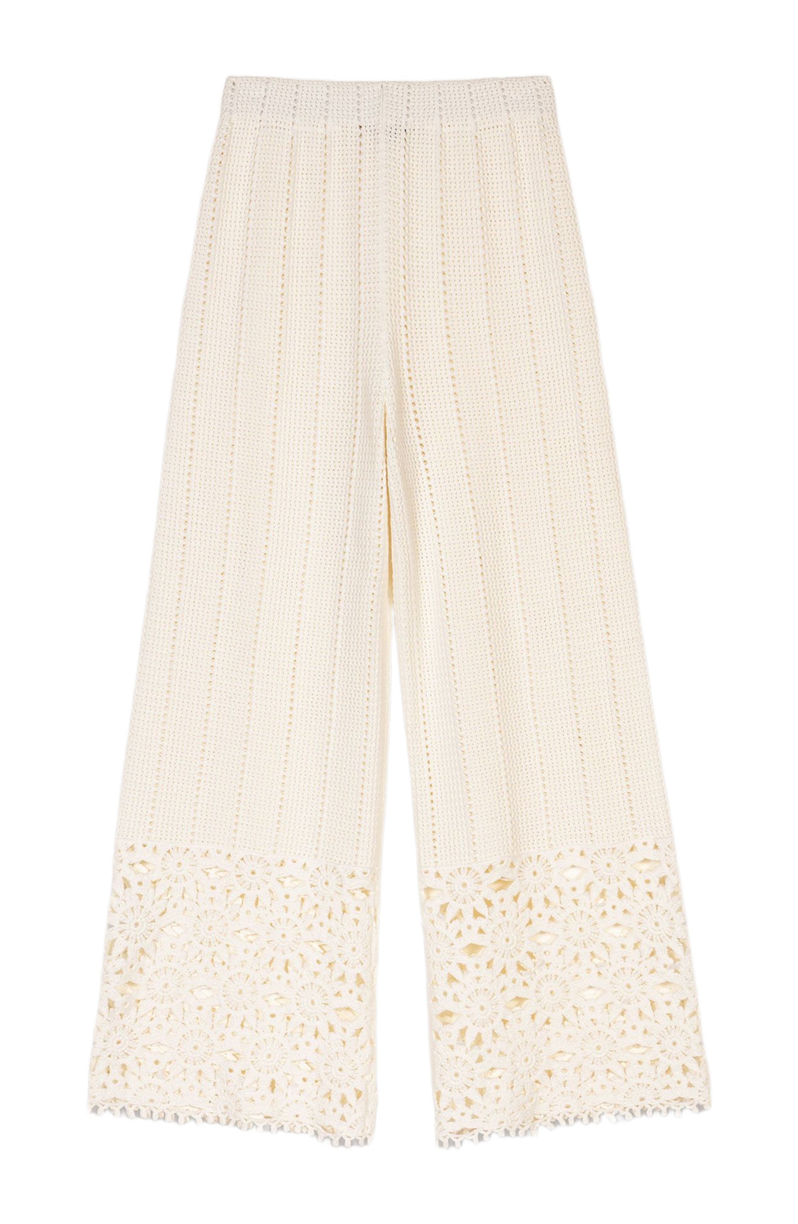maje Crochet trousers in White at Nordstrom - 6