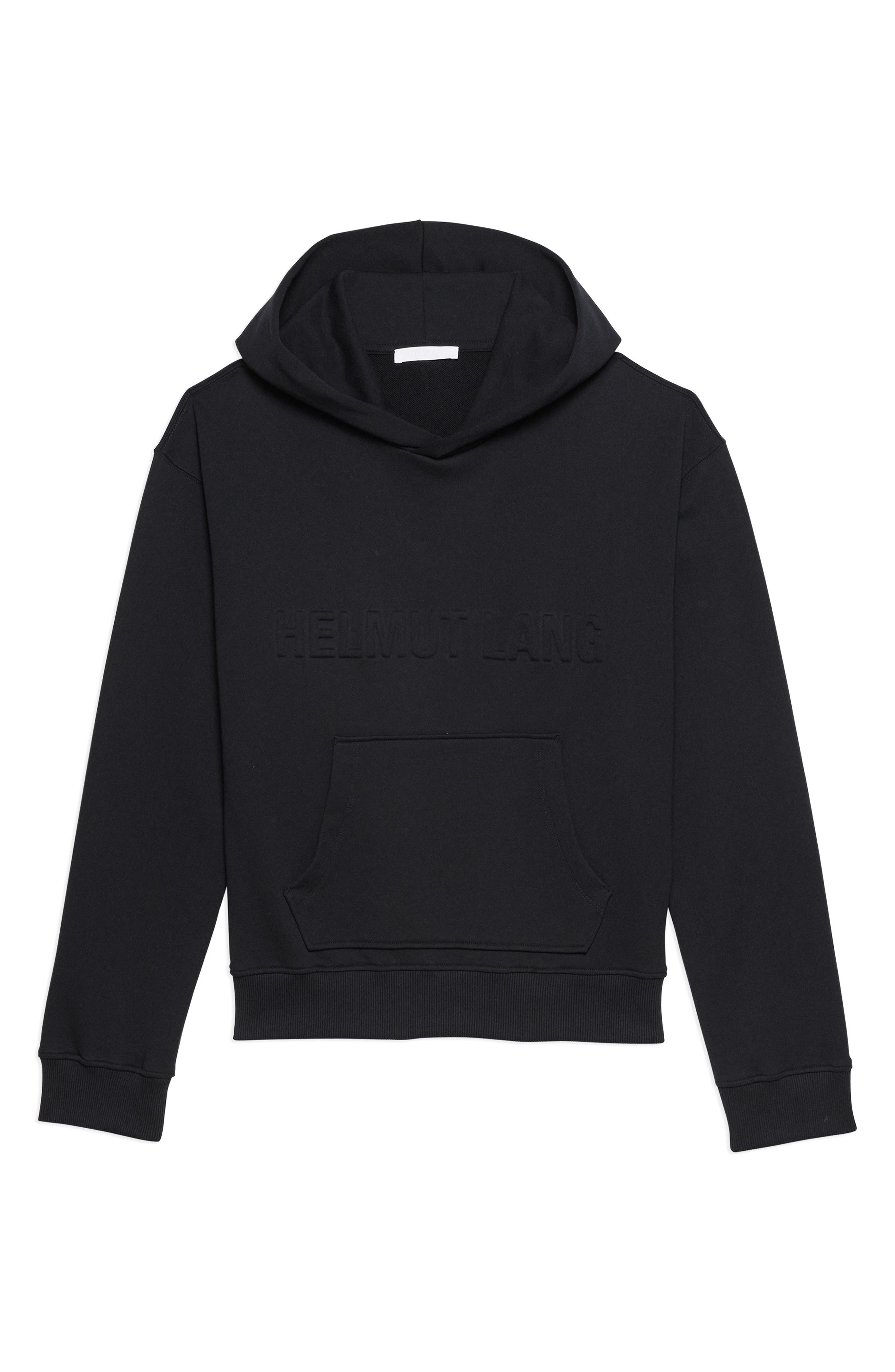 Helmut Lang Embossed Studio Logo Hoodie in Black at Nordstrom - 5