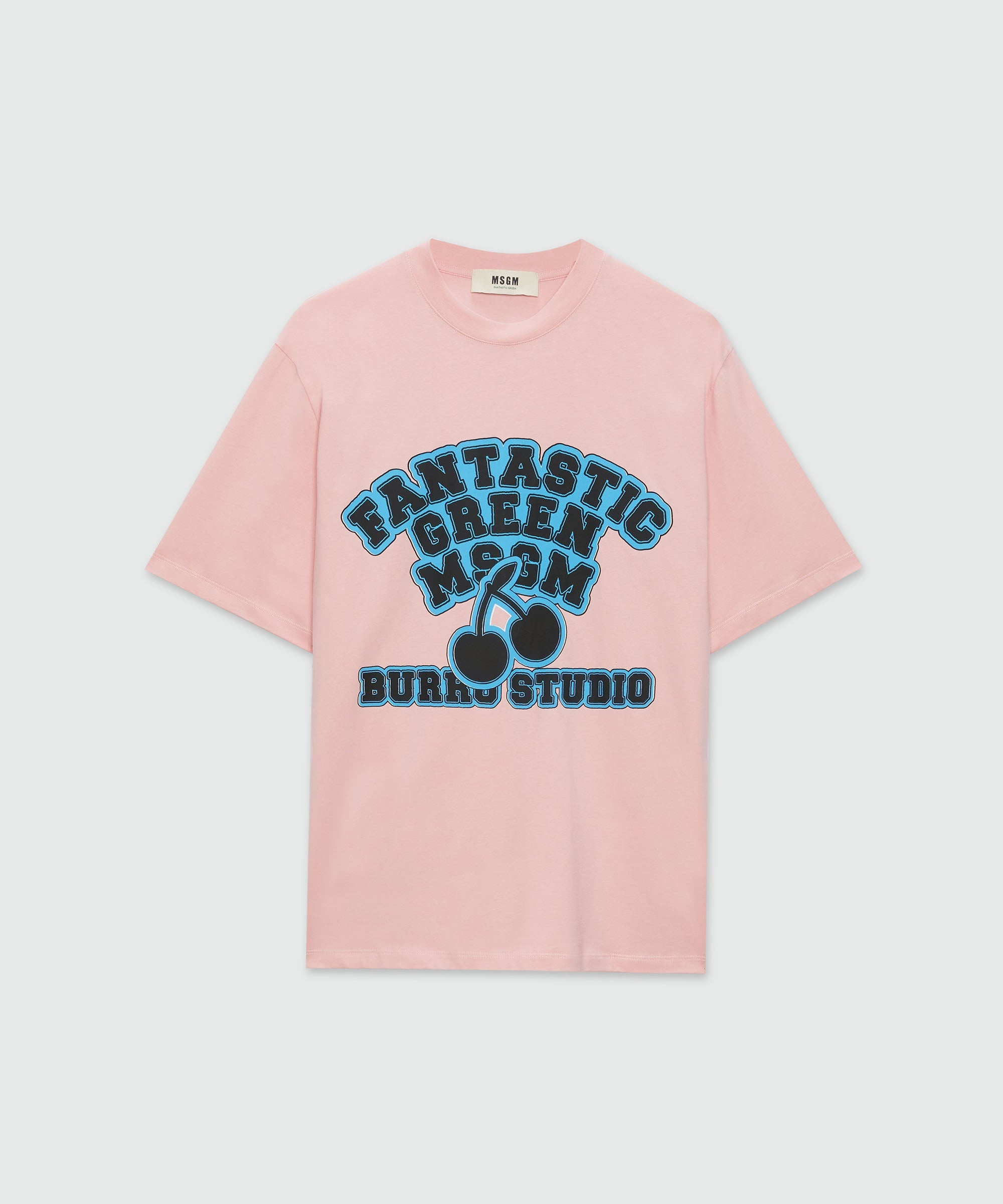 Organic cotton "Fantastic Green Burro Studio" pink T-shirt - 1