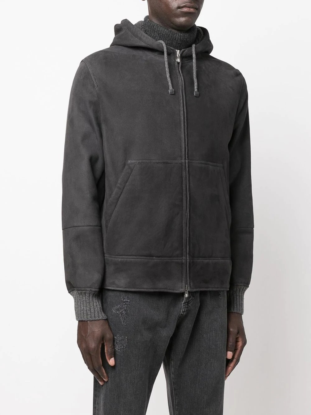 drawstring-hooded bomber jacket - 3