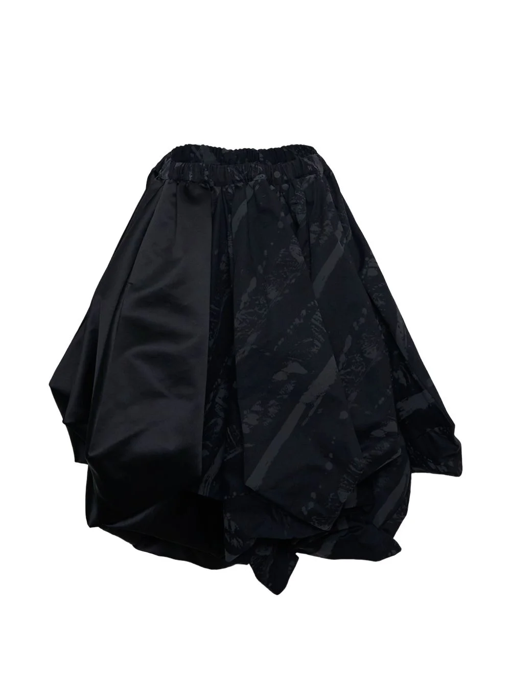 abstract-print gathered skirt - 1