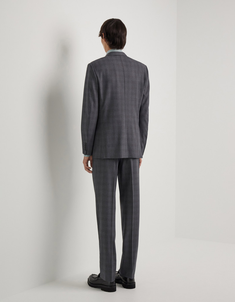 GRAY AND GREEN BRIANZA REGULAR-FIT SUIT IN PURE WOOL 4
