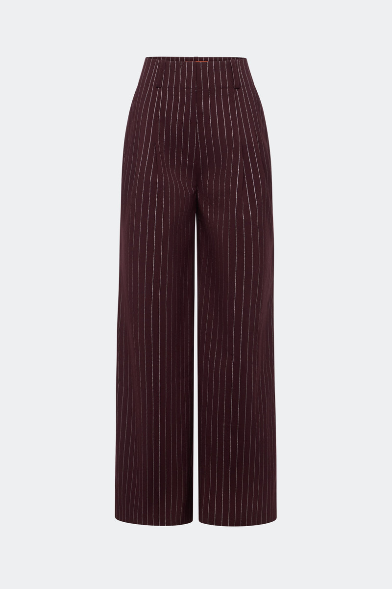 SIMONMILLER Bloo Pinstripe Pant In Bordeaux Metallic Pinstripe outlook