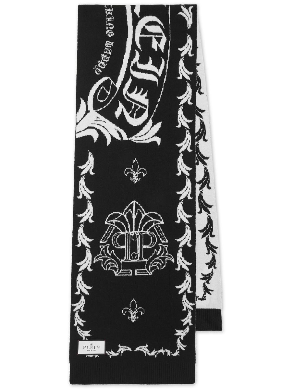 logo-motif merino scarf - 1