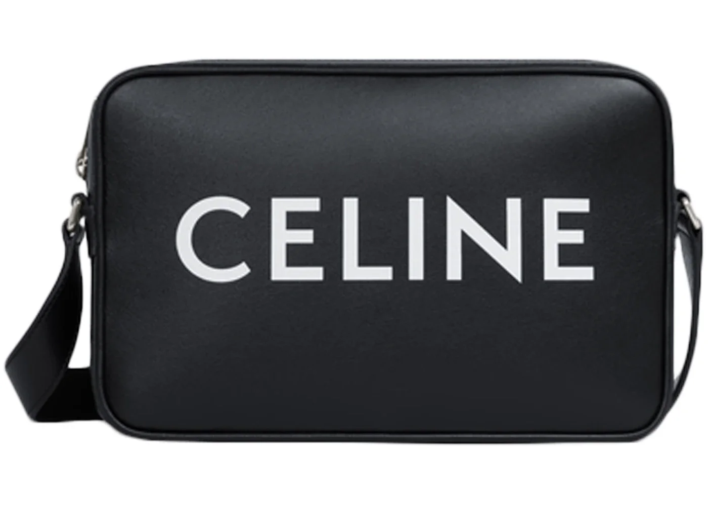 Celine Messenger Bag In Smooth Calfskin With Celine Print Medium Black/White - 1
