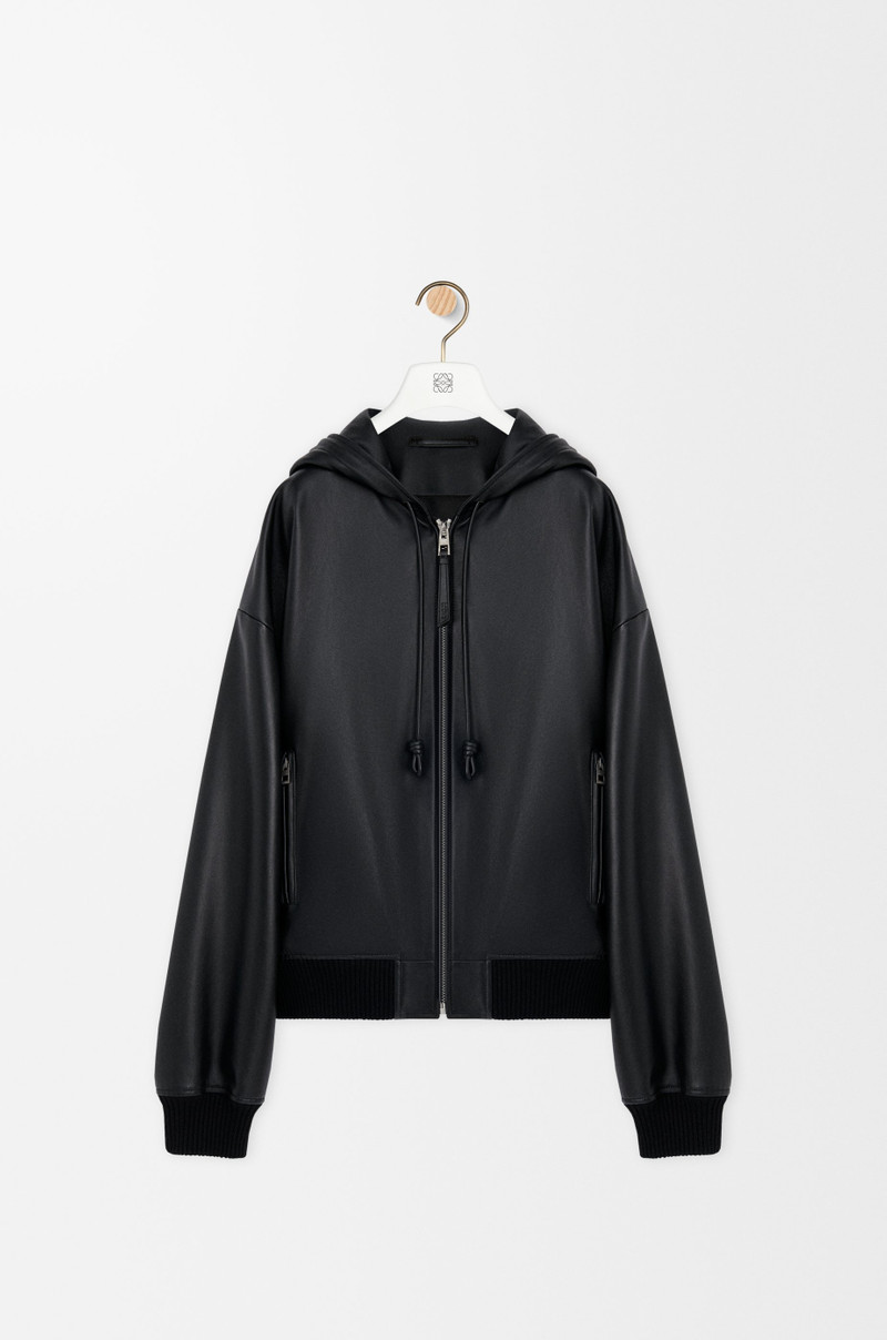 Hooded jacket in nappa lambskin 1