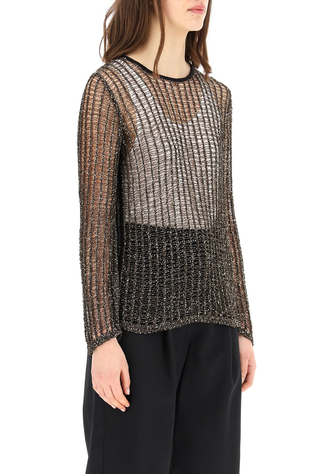 SEQUINED OPENWORK SWEATER - 3