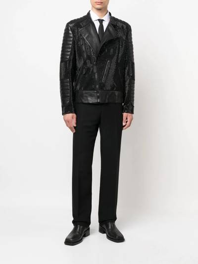 PHILIPP PLEIN leather disco biker jacket outlook