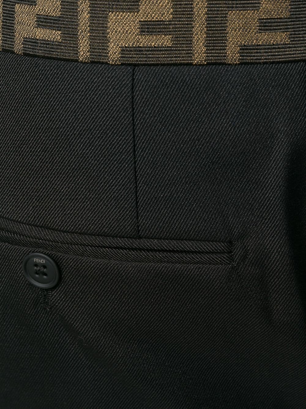 monogram waistband tailored trousers - 5