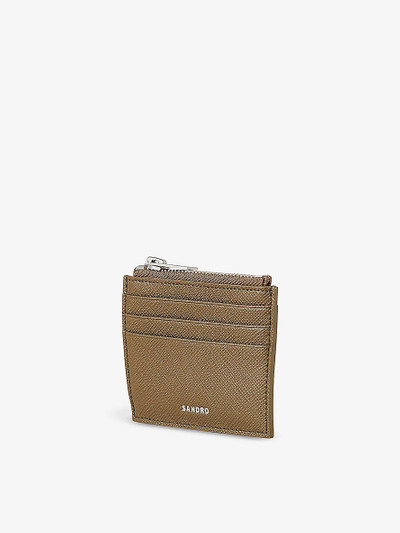 Sandro Logo-embossed zipped leather card holder outlook