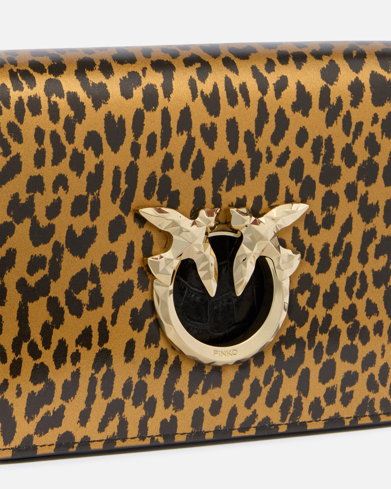 PINKO GALLERIA MINI LOVE BAG CROSSBODY BAG WITH LEOPARD PRINT 3
