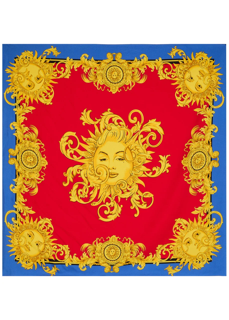 Versace Foulard Printed Silk Twill Scarf - 1
