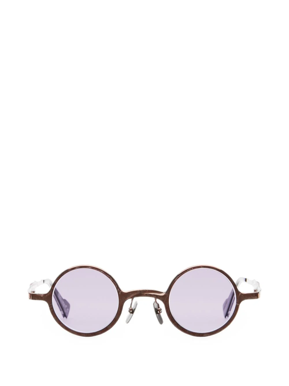round-frame textured sunglasses - 1