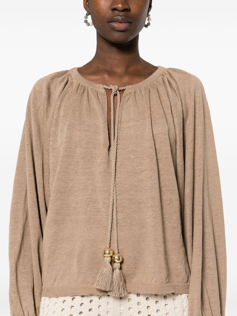 Quirite linen tassel blouse - 5