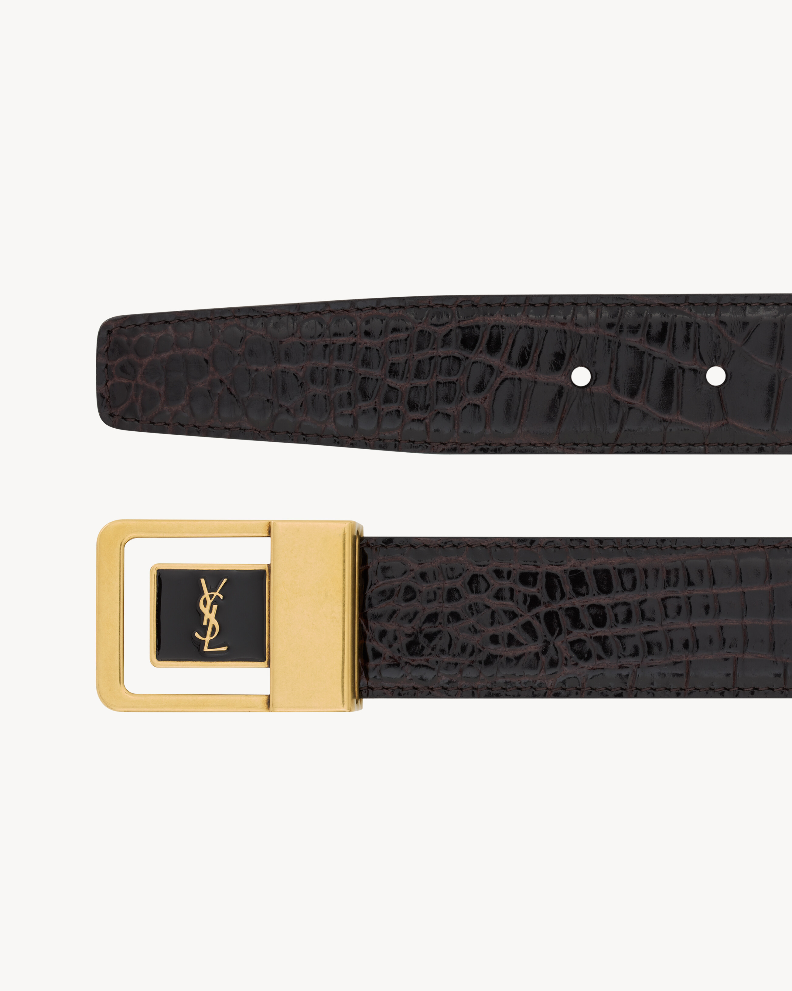 LA 66 BUCKLE BELT IN CROCODILE-EMBOSSED LEATHER - 3