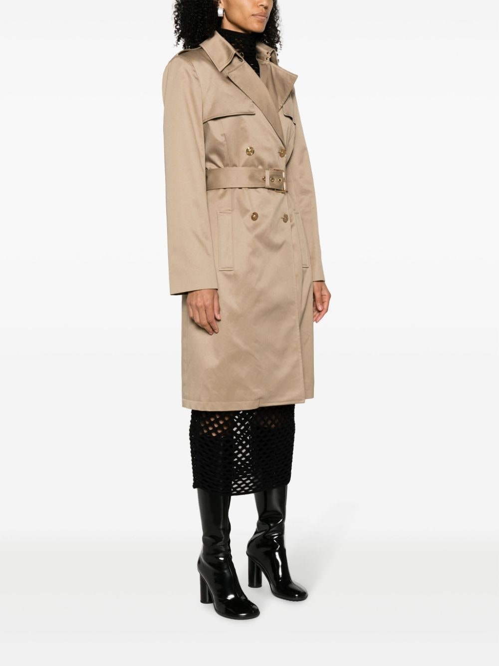 double-breasted cotton trench coat - 3