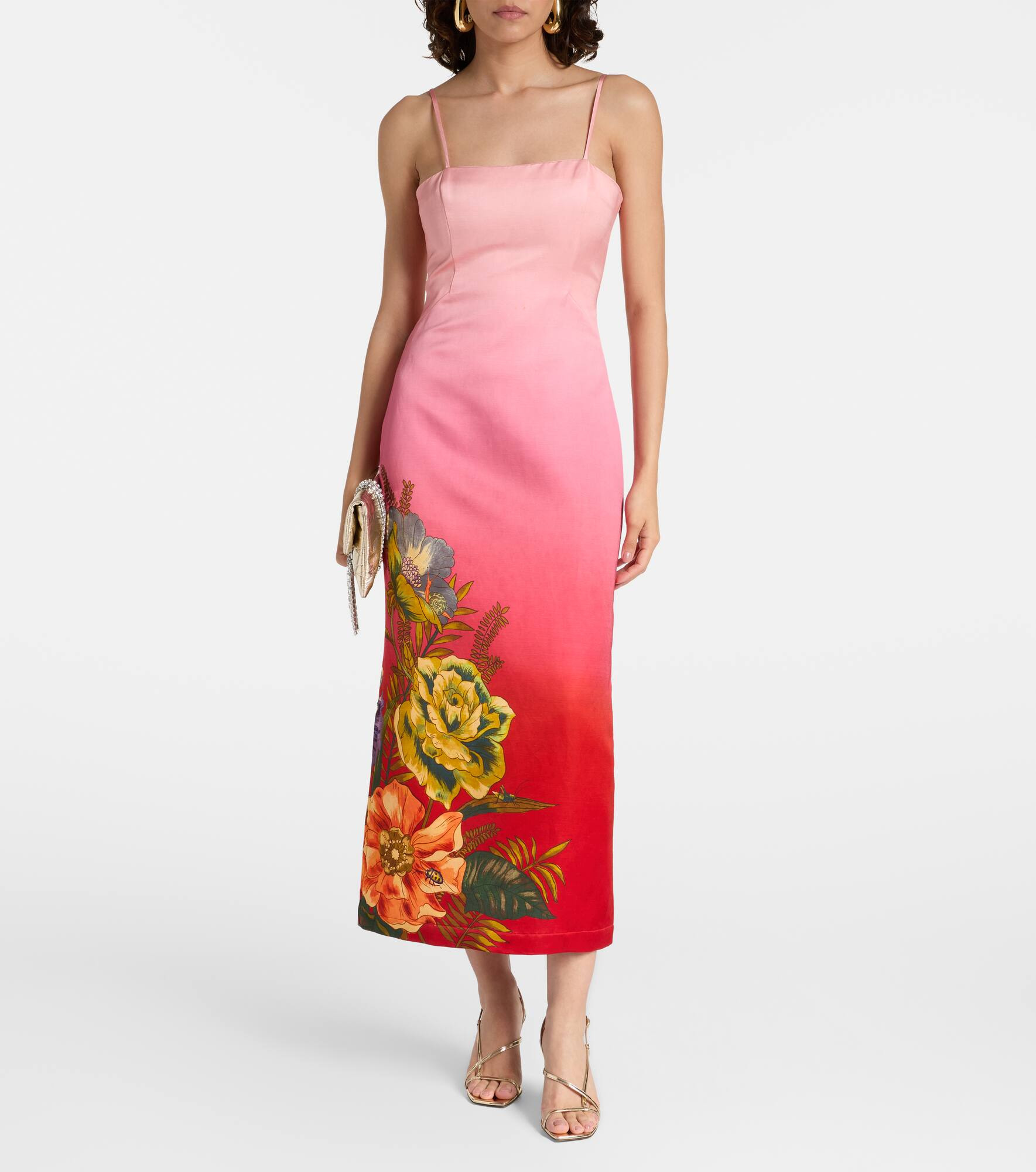 Inez ombré linen-blend midi dress - 2
