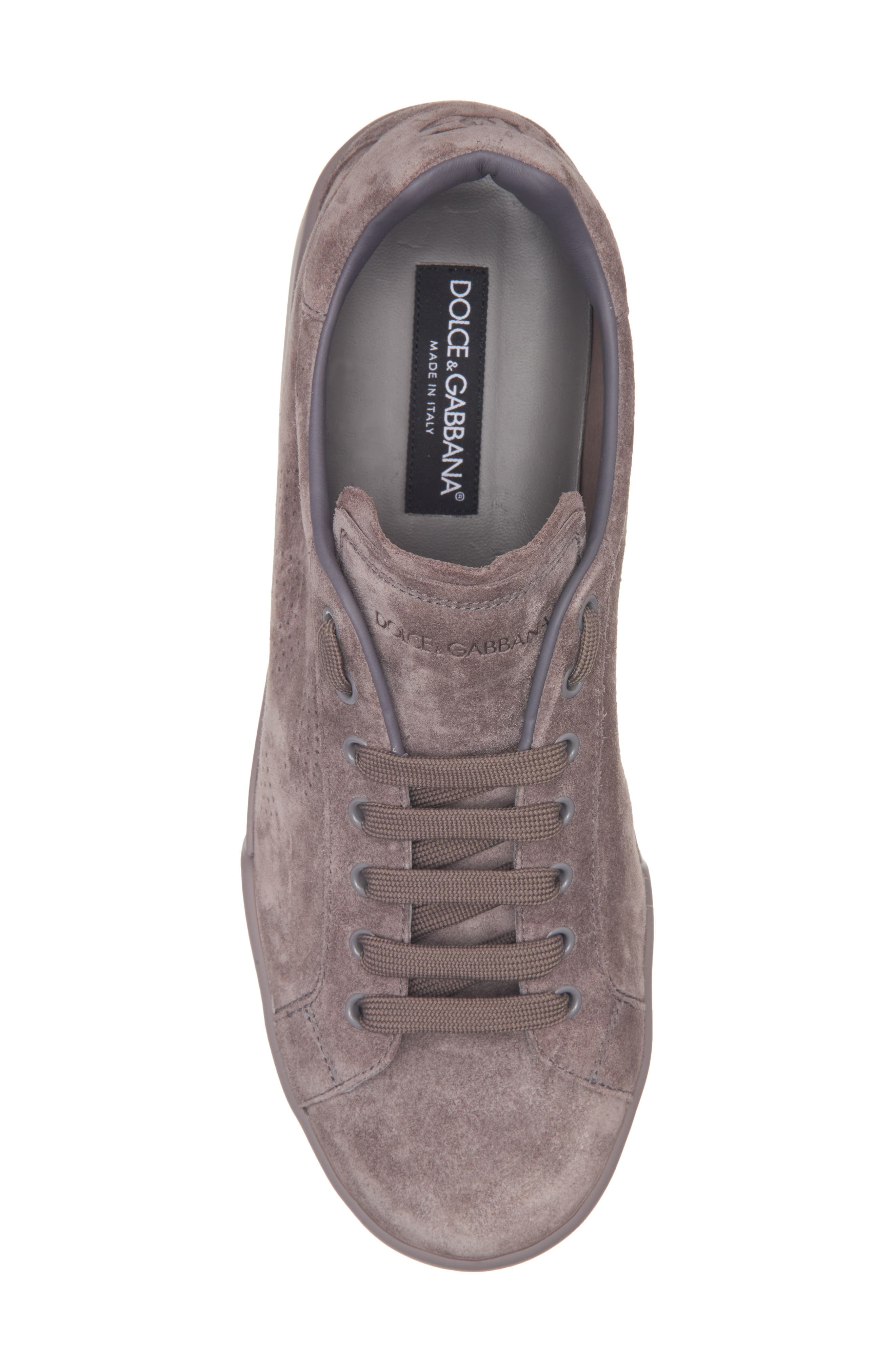 Dolce&Gabbana Perforated Logo Low Top Sneaker in 80730-Grigio Piombo at Nordstrom - 5