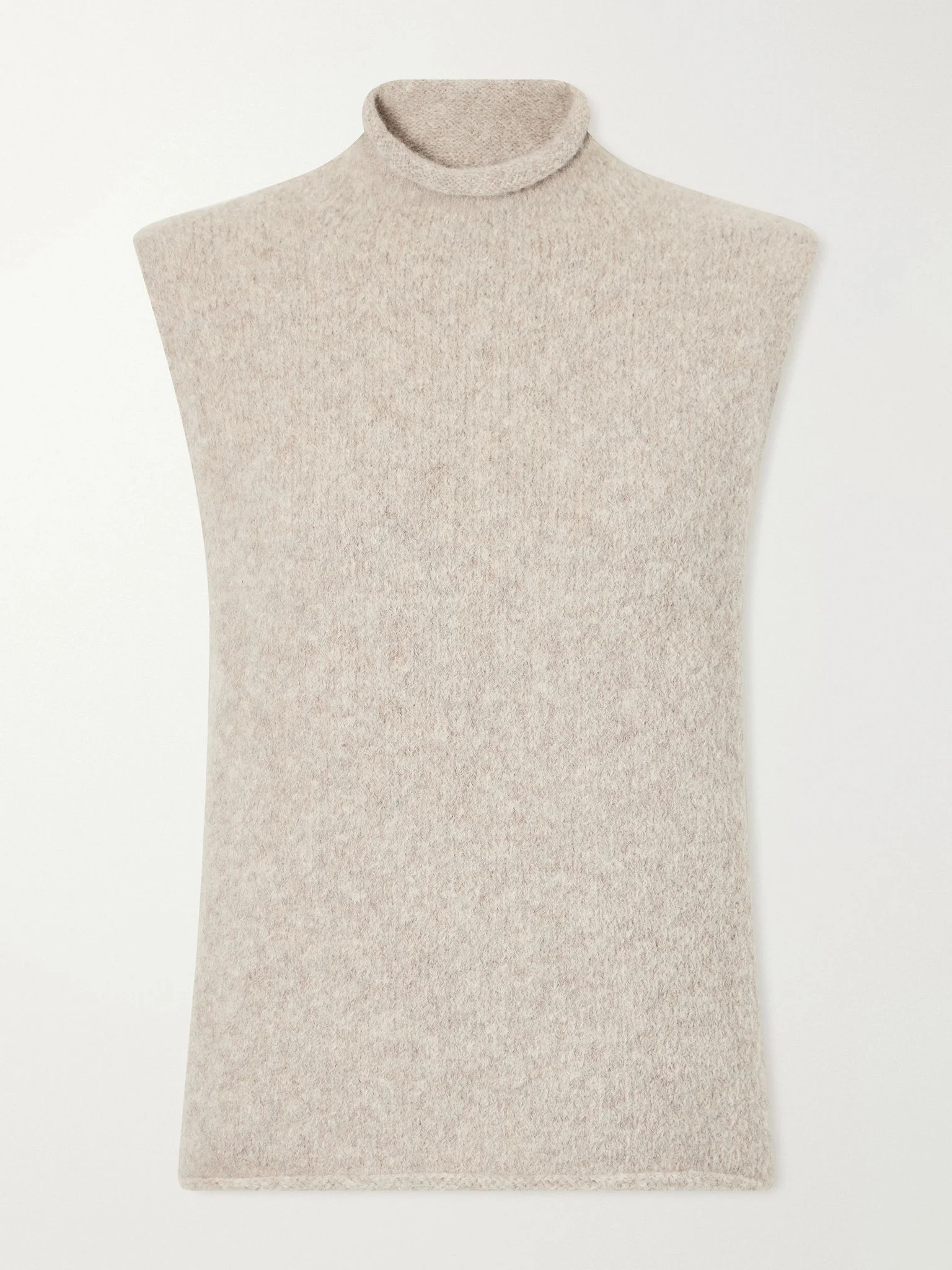 Alpaca-blend turtleneck tank Light gray - 1