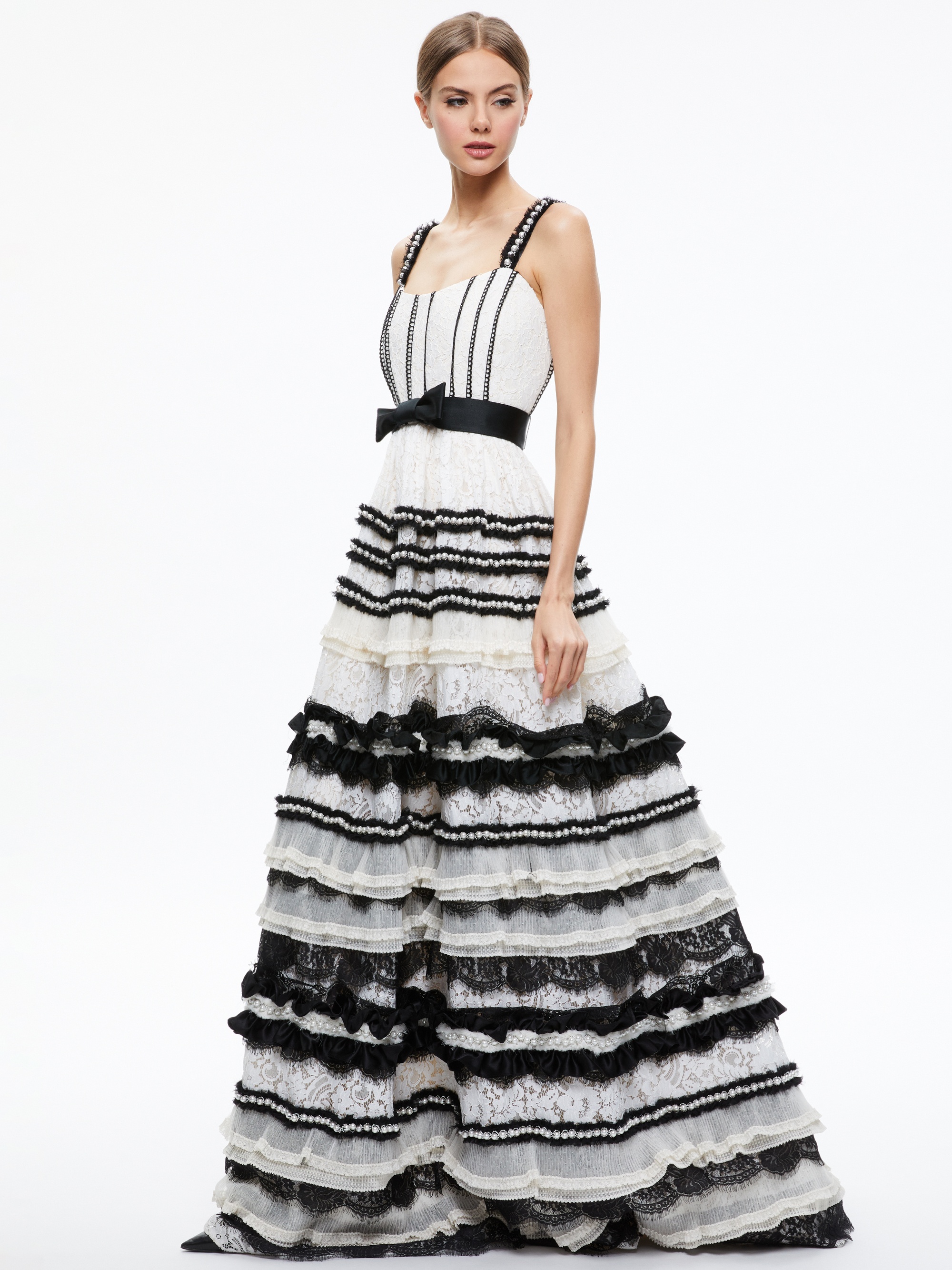 DENITA BUSTIER RUFFLE GOWN - 1